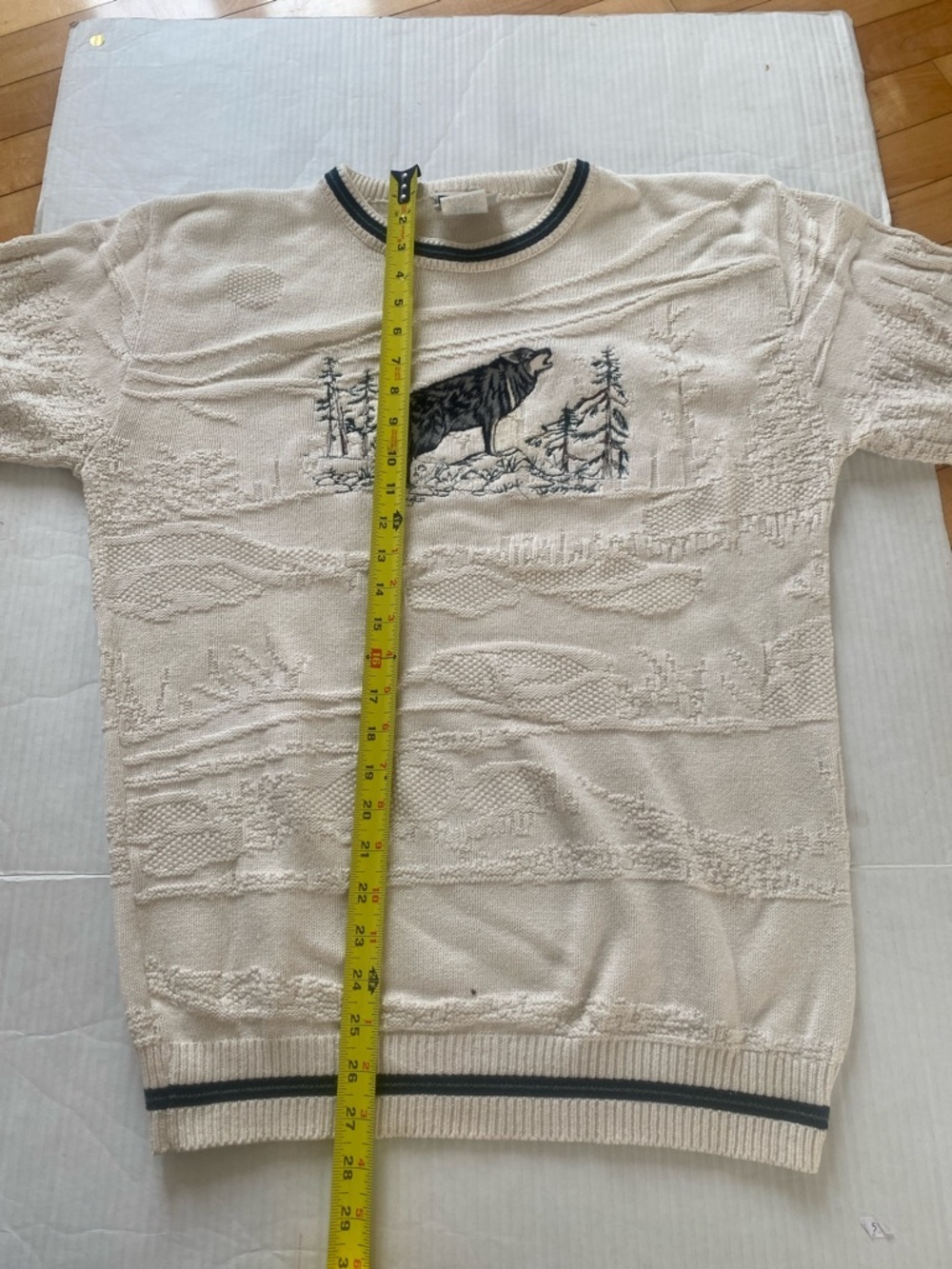 1990’s Northern Elements Cotton crew neck men’s sweater timber wolf Size Small - Picture 14 of 16